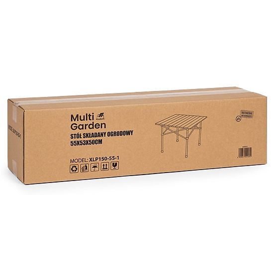 Összecsukható túraasztal 53x55 cm kempingezéshez, táskával, fekete MultiGarden