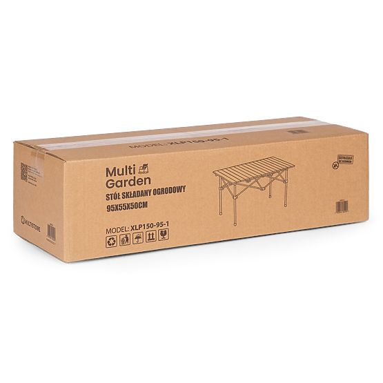 Összecsukható túraasztal 95x55 cm kempingezéshez táskával fekete MultiGarden