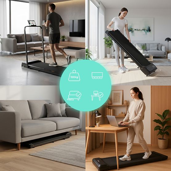 Otthoni futópad elektromos tartóval walking pad edzéshez asztal alá 10 km/h ModernHome