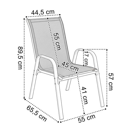 PALMA kerti bútor szett asztal + 2 szék