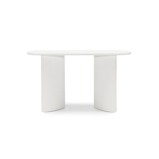 Pauline íróasztal/konzol 140 cm, fehér, lamellákkal