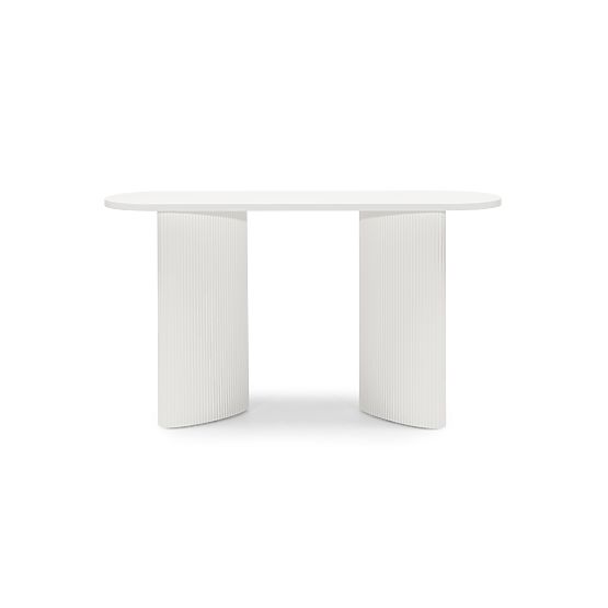 Pauline íróasztal/konzol 140 cm, fehér, lamellákkal