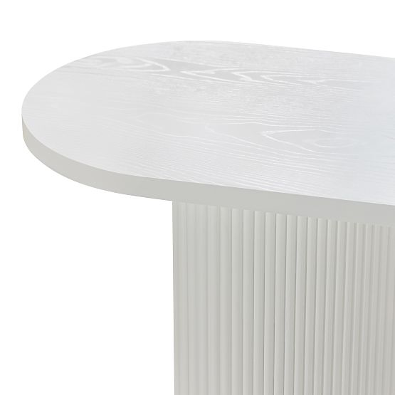 Pauline íróasztal/konzol 140 cm, fehér, lamellákkal