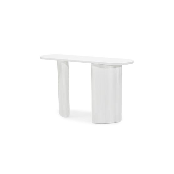 Pauline íróasztal/konzol 140 cm, fehér, lamellákkal