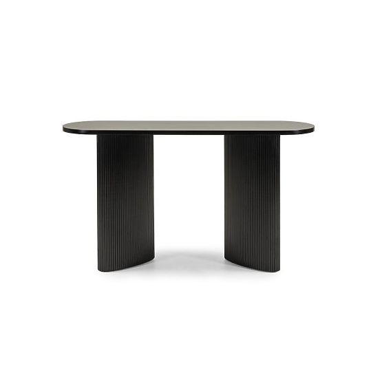 Pauline íróasztal/konzol 140 cm, fekete, lamellás