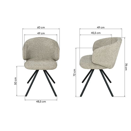 Pearl forgószék mokka színben, fekete lábakkal