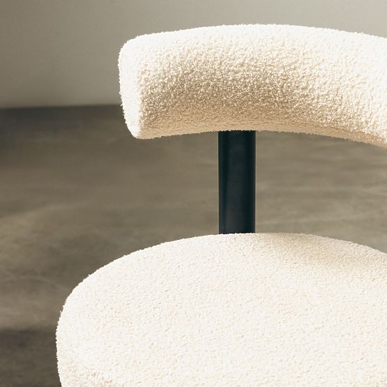 Pedro bárszék, bézs/fekete lábak, boucle