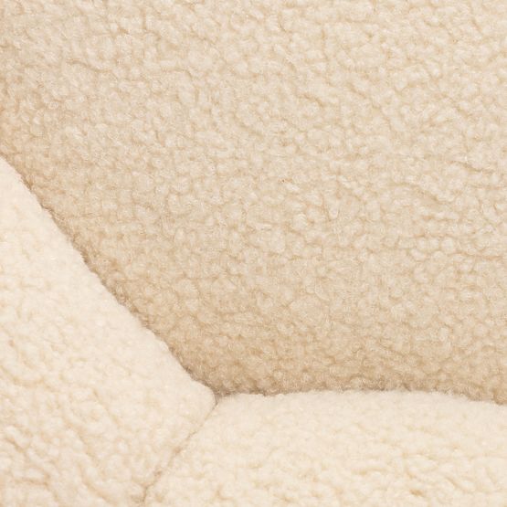 Perugia puff, bézs, bouclé, lekerekített formák