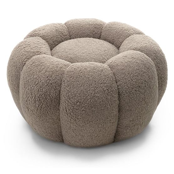 Perugia puff, cappuccino, bouclé, lekerekített formák