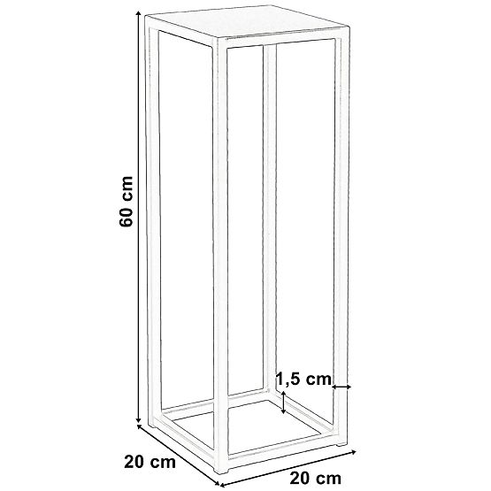Piatto loft virágtartó állvány 60 cm fekete