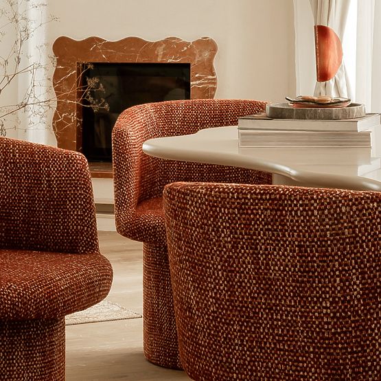 Pinar étkezőasztal 180 cm, szürke-bézs, lekerekített formák