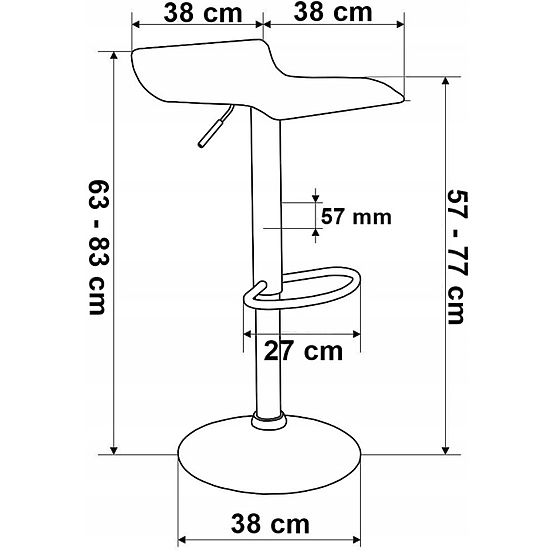 Porti fekete bárszék