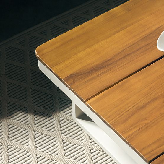 Porticato kerti sarokkanapé asztallal, FSC akácfa, teak megjelenés, világos bézs