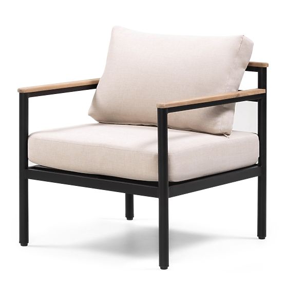 Porticello kerti bútorkészlet, alumínium, akácfa FSC, teakfa megjelenés, bézs/fekete