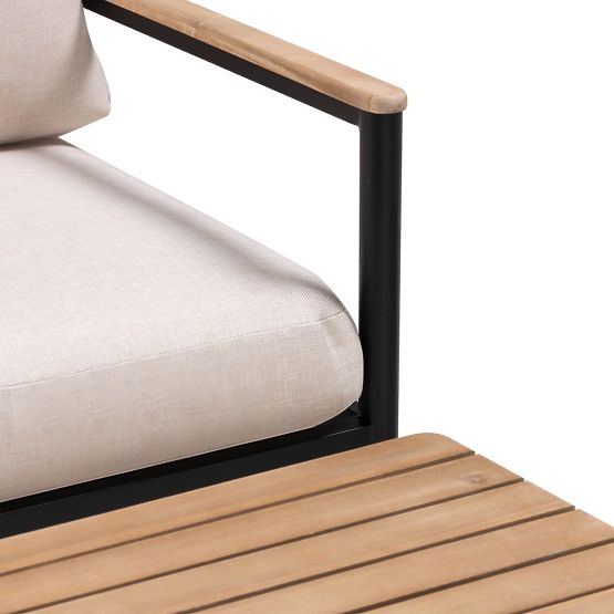 Porticello kerti bútorkészlet, alumínium, akácfa FSC, teakfa megjelenés, bézs/fekete