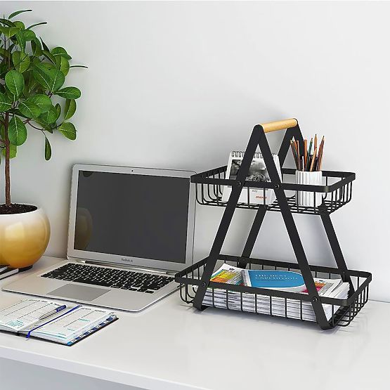 PULOS 2 szintes fekete gyümölcskosár