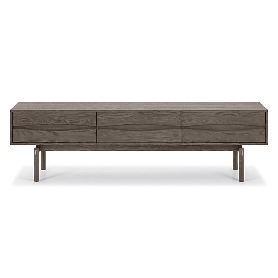 Quadri TV szekrény fiókokkal, tömör tölgyfa, furnér, eszpresszó barna