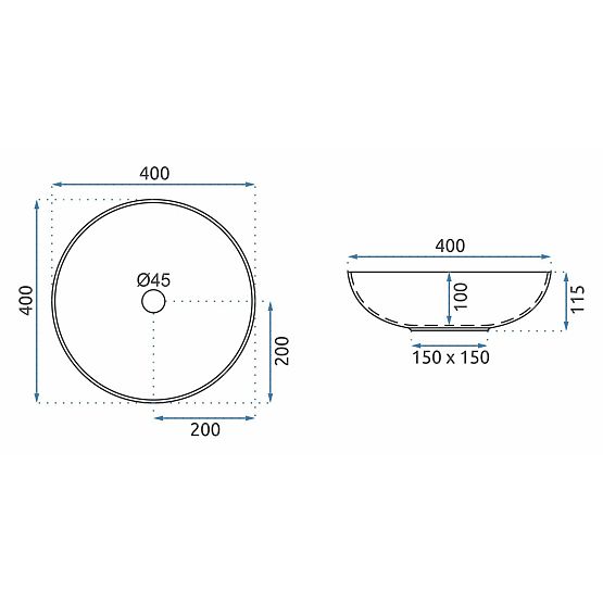 Rea Arte sötétszürke asztali mosdókagyló