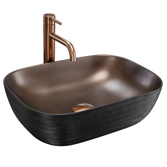 Rea Belinda COPPER BRUSH / Fekete Bútor Mosdó