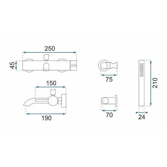 Rea Lungo Réz Kádtöltő Csaptelep