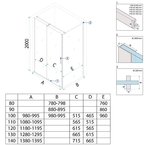 REA Montana Zuhanykabin Arany Kefe 120x90