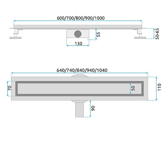 REA Neox lineáris lefolyó fekete 50