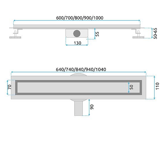 REA Neox lineáris lefolyó kefe rézhez 70