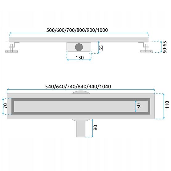 REA NEOX PRO Lineáris lefolyó Kefeacél 60