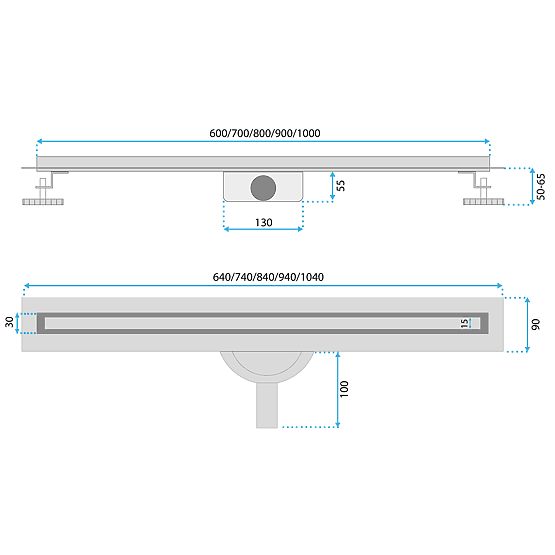 REA NEOX SLIM PRO lineáris lefolyó kefe réz 80