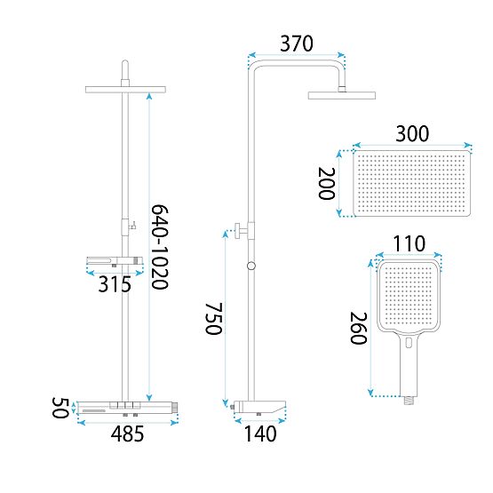 REA Pedro Titan termosztátos zuhanykészlet