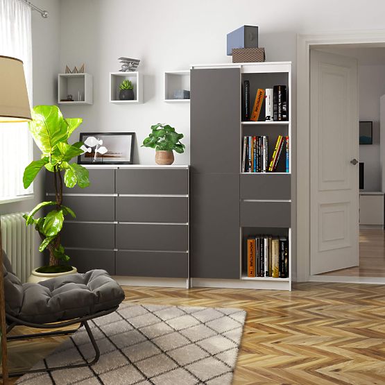 REGÁL R15 R80 1D 2SZ CLP PK FEHÉR / SZÜRKE