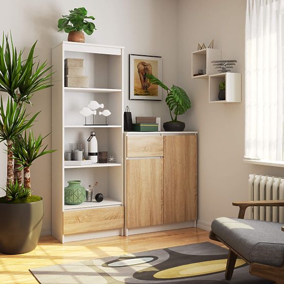 REGÁL R60 1SZ 4P CLP PK FEHÉR / SONOMA