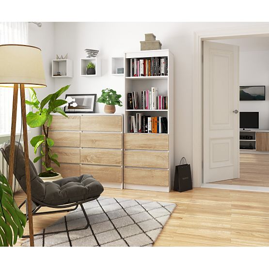 REGÁL R60 3SZ 2P CLP PK FEHÉR / SONOMA