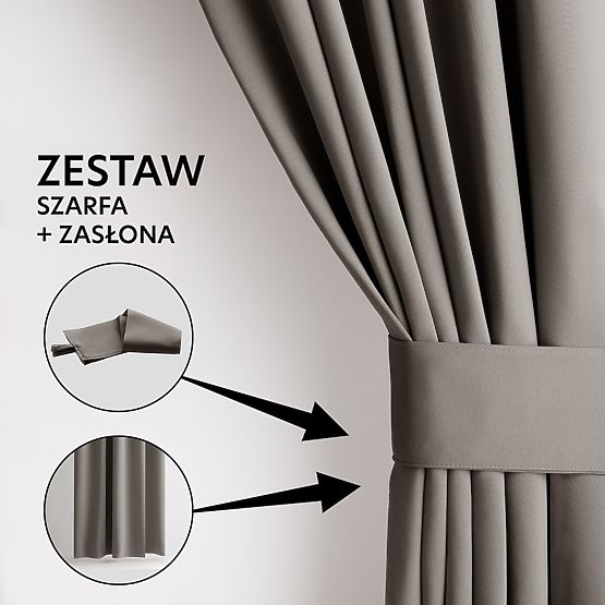 RESTILO BLACKOUT függöny bézs színű, rögzítő szalag, klasszikus stílus, szalag, blackout anyag 140x