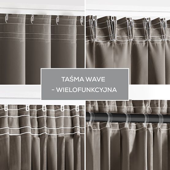 RESTILO BLACKOUT függöny bézs színű, rögzítő szalag, klasszikus stílus, szalag, blackout anyag 140x