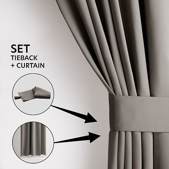 RESTILO BLACKOUT függöny bézs színű, rögzítő szalag, klasszikus stílus, szalag, blackout anyag 140x