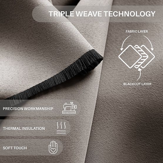 RESTILO BLACKOUT függöny bézs színű, rögzítő szalag, klasszikus stílus, szalag, blackout anyag 140x