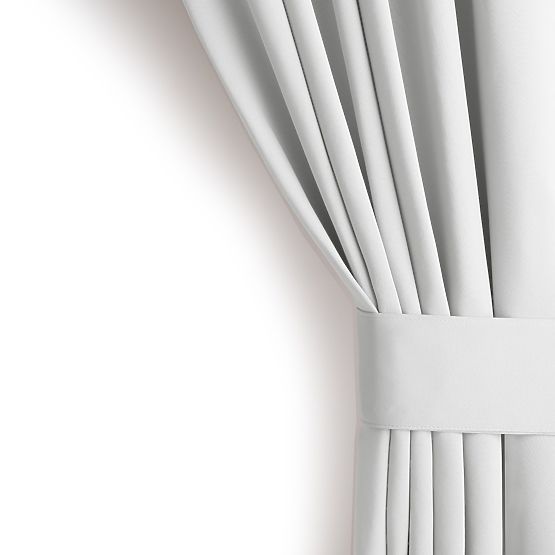 RESTILO BLACKOUT függöny fehér színben, klasszikus stílus, ezüst karikák, anyag blackout