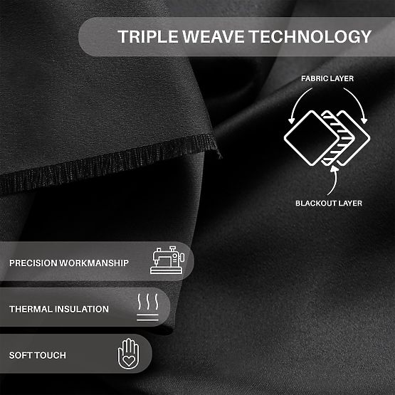 RESTILO BLACKOUT függöny fekete sál klasszikus stílus szalag anyag blackout 140x245