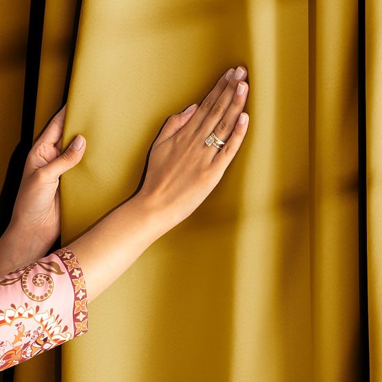 RESTILO BLACKOUT függöny mustár színű sál klasszikus stílus ezüst karikák anyag