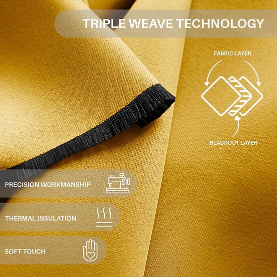 RESTILO BLACKOUT függöny mustár színű sál klasszikus stílus ezüst karikák anyag