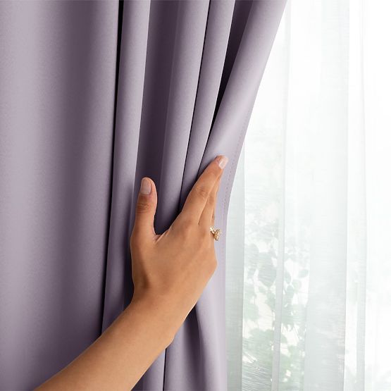 RESTILO BLACKOUT függöny púderrózsaszín, húzóöv, klasszikus stílus, ezüst ringlik