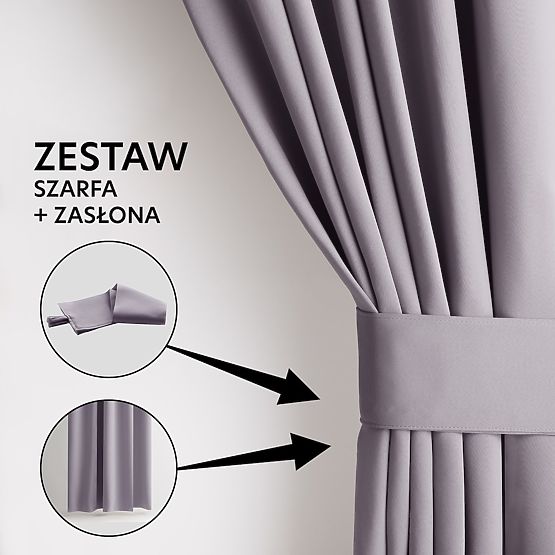 RESTILO BLACKOUT függöny púderrózsaszín színű, klasszikus stílusú, ezüst ringlikkel