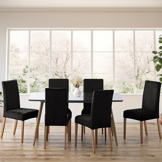 RESTILO SENTO kanapéhuzat fekete színű, sima klasszikus stílus