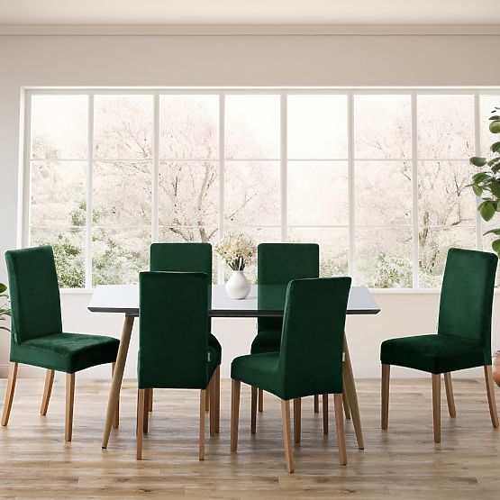 RESTILO SENTO kanapéhuzat palackzöld színben, sima klasszikus stílus