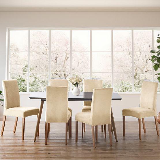 RESTILO SENTO kanapéhuzat világos bézs színben, sima klasszikus stílus