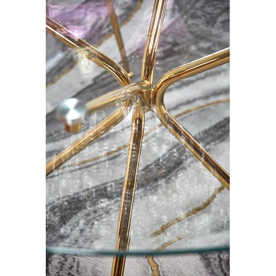 RONDO asztal, lap - színtelen, lábak - arany