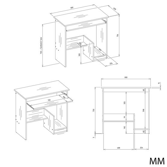 ROSA FEHÉR ÍRÓASZTAL