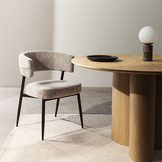 Rosario kárpitozott szék bézs/fekete lábakkal