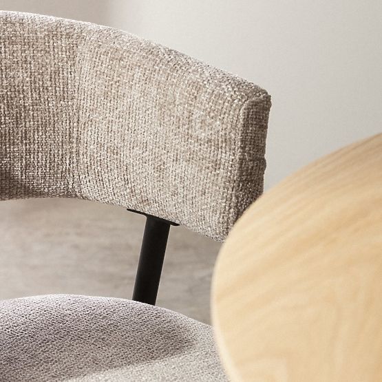 Rosario kárpitozott szék bézs/fekete lábakkal